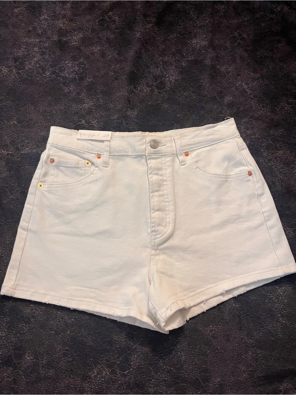 Jessica Simpson White High-Waist Women's Denim Shorts NWT